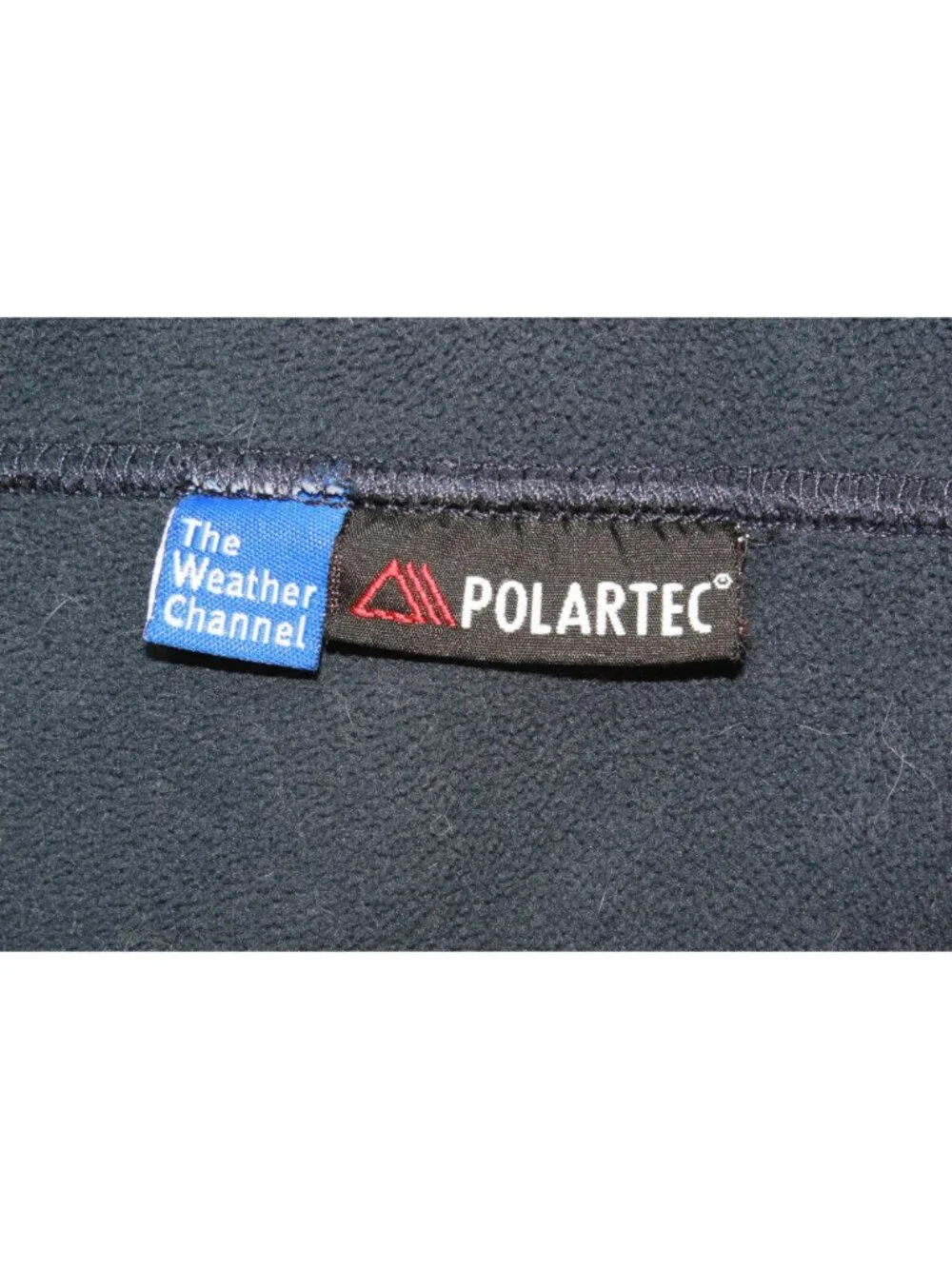 LL Bean Polartec Fleece Jacket Blue Black Full Zip Outdoor Size Large